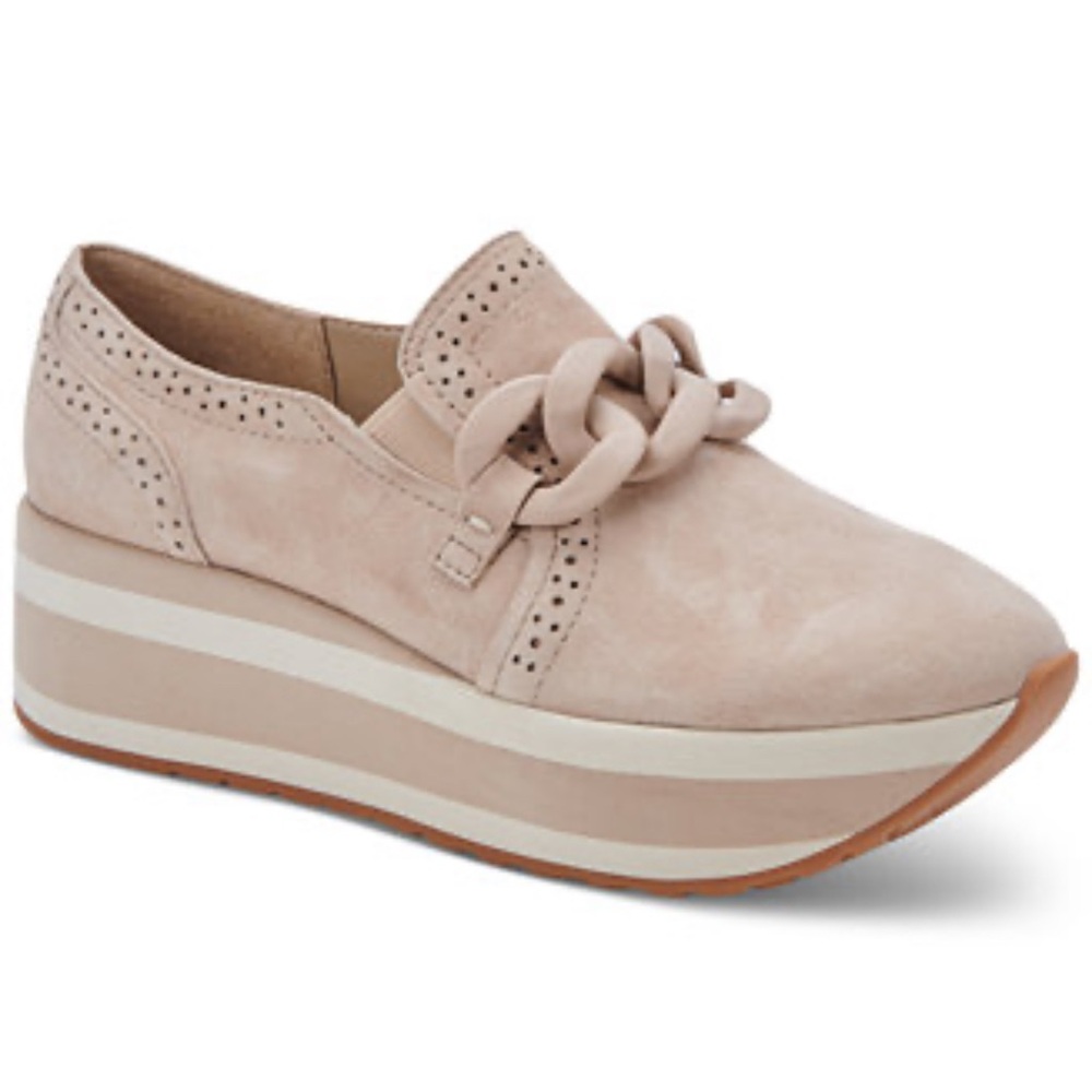Women's Dolce Vita Jhenee Platform Loafers in Dune suede.